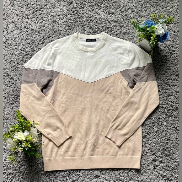 Shein Mens Chevron Colorblock Sweater Size Medium - Picture 3 of 7